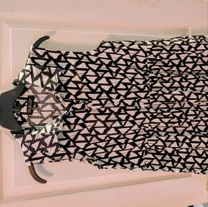 Rachel Zoe Monochrome Geometric Patterned Maxi Dress